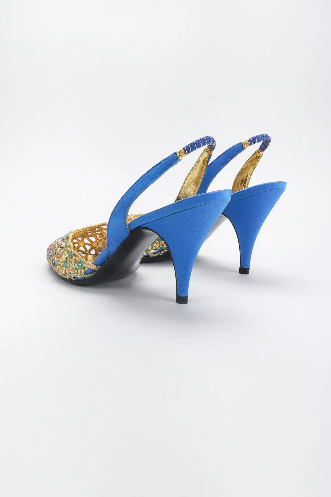 Starry Lattice Slingback Heels