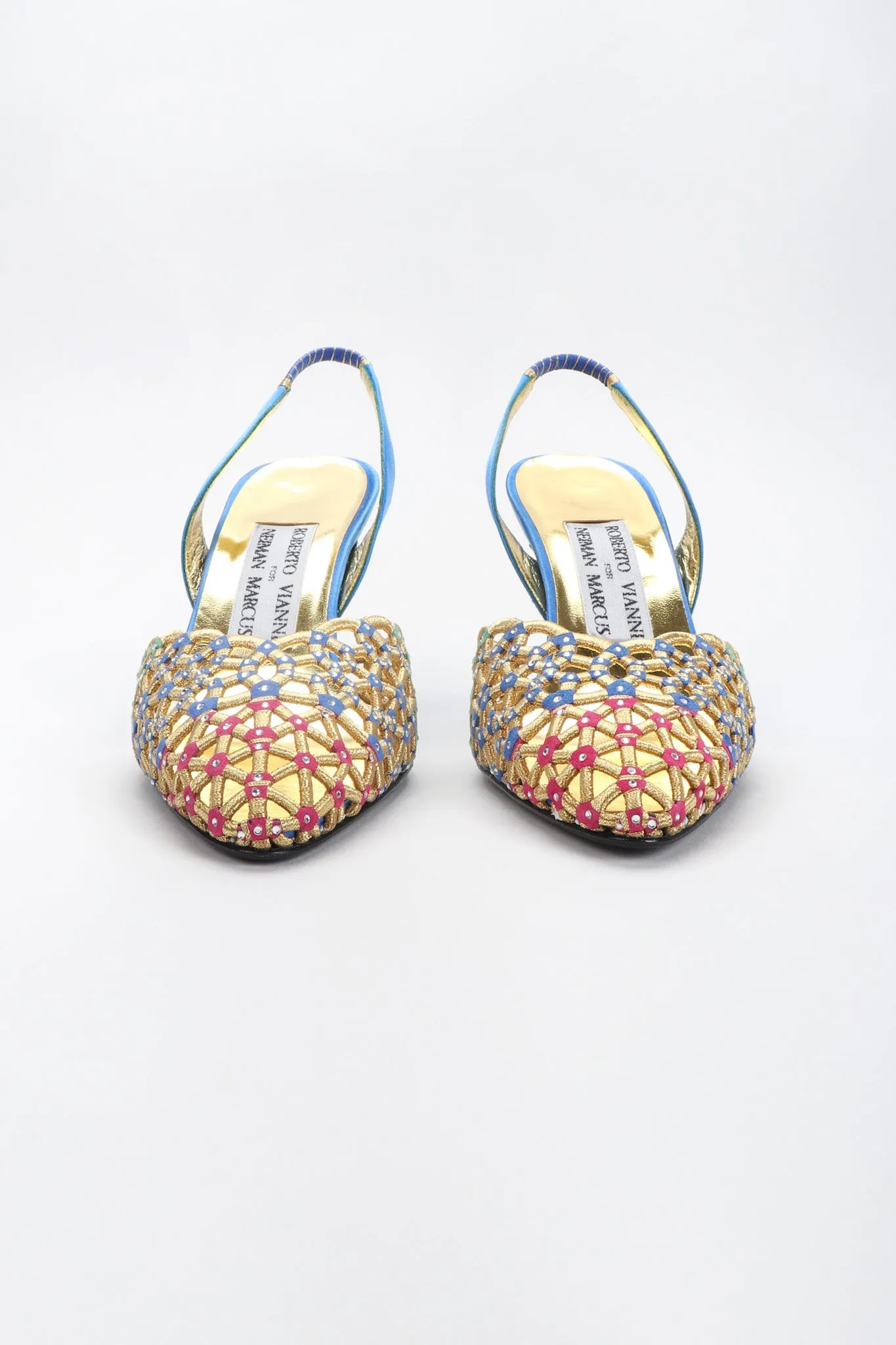 Starry Lattice Slingback Heels