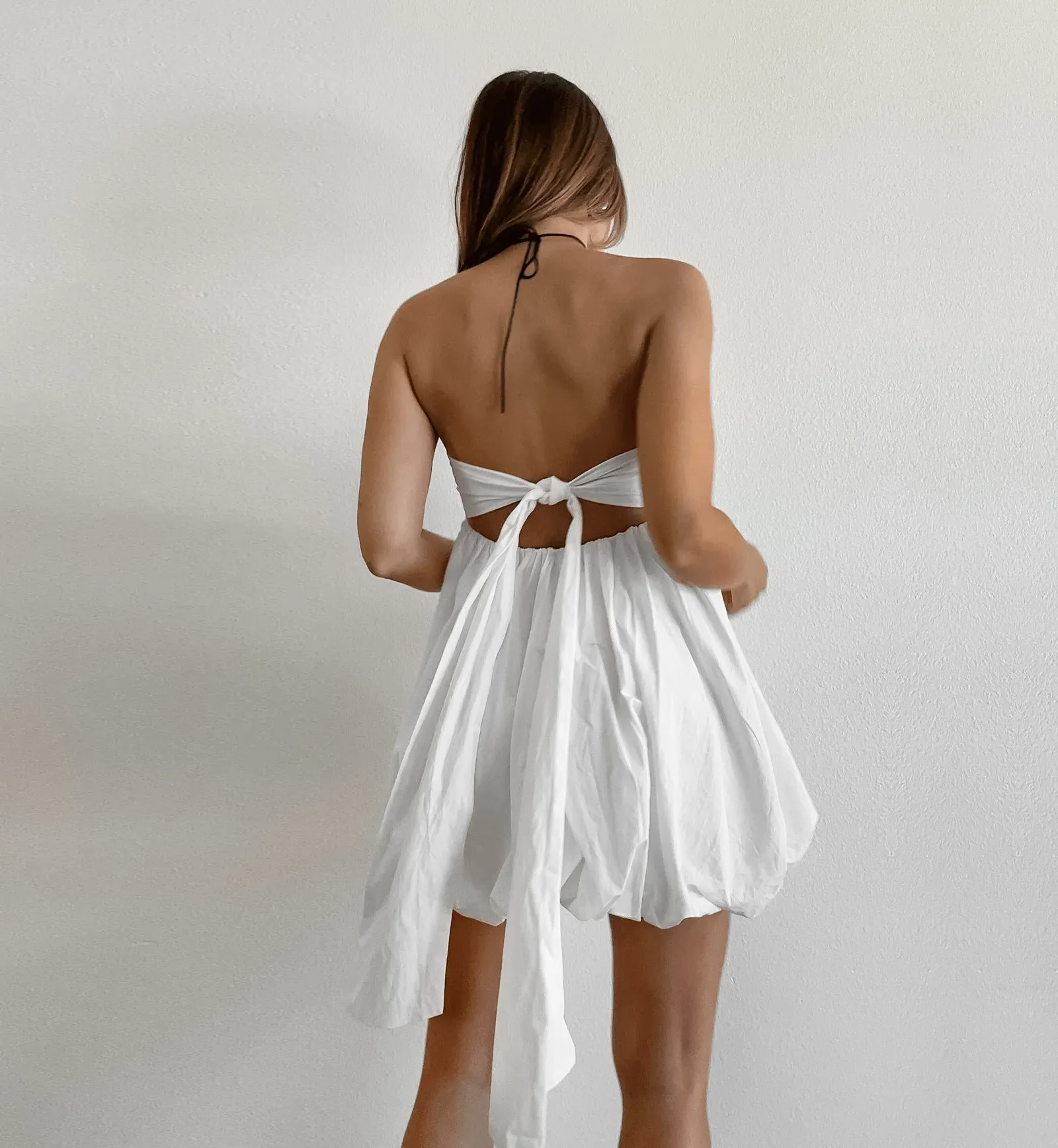 Strapless Backless Tie-wrap Bubble Dresses