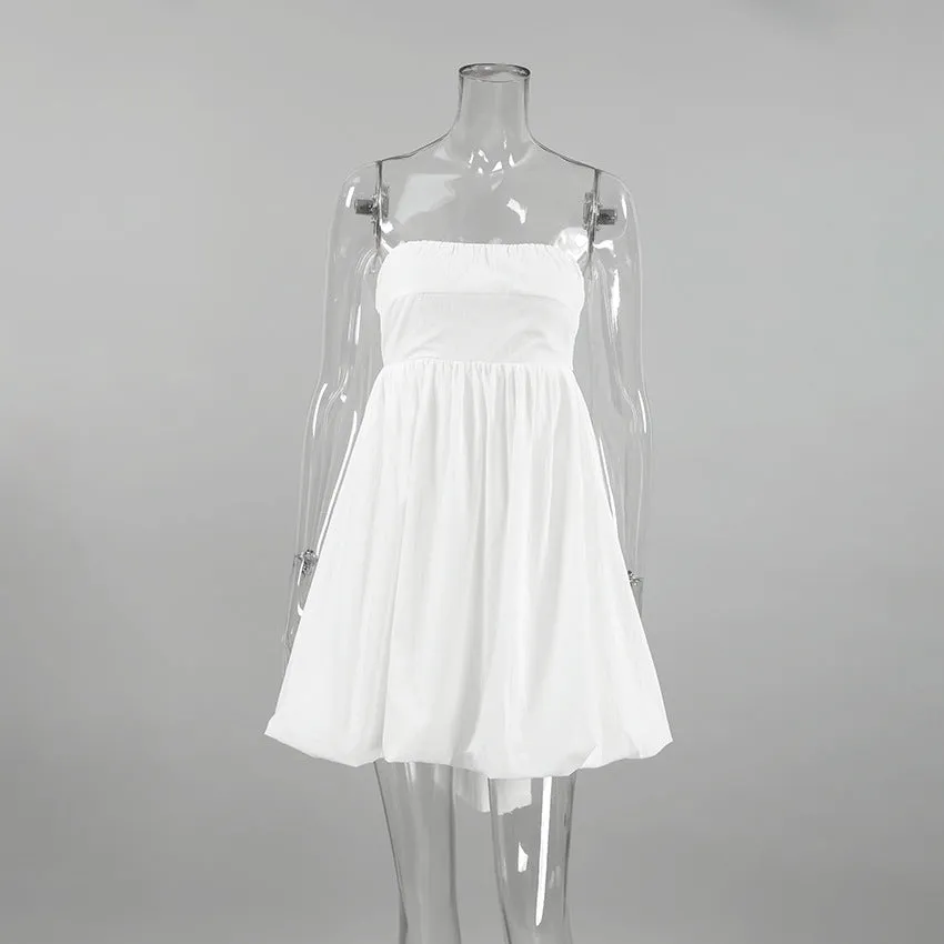 Strapless Backless Tie-wrap Bubble Dresses