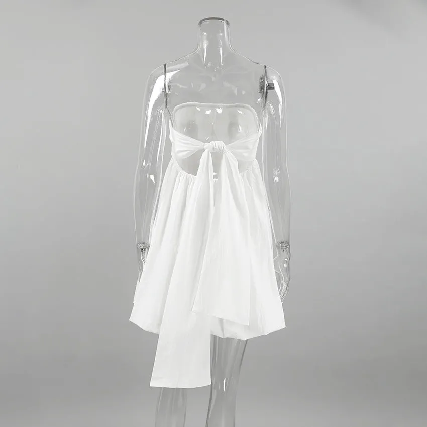 Strapless Backless Tie-wrap Bubble Dresses