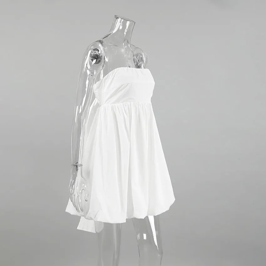 Strapless Backless Tie-wrap Bubble Dresses