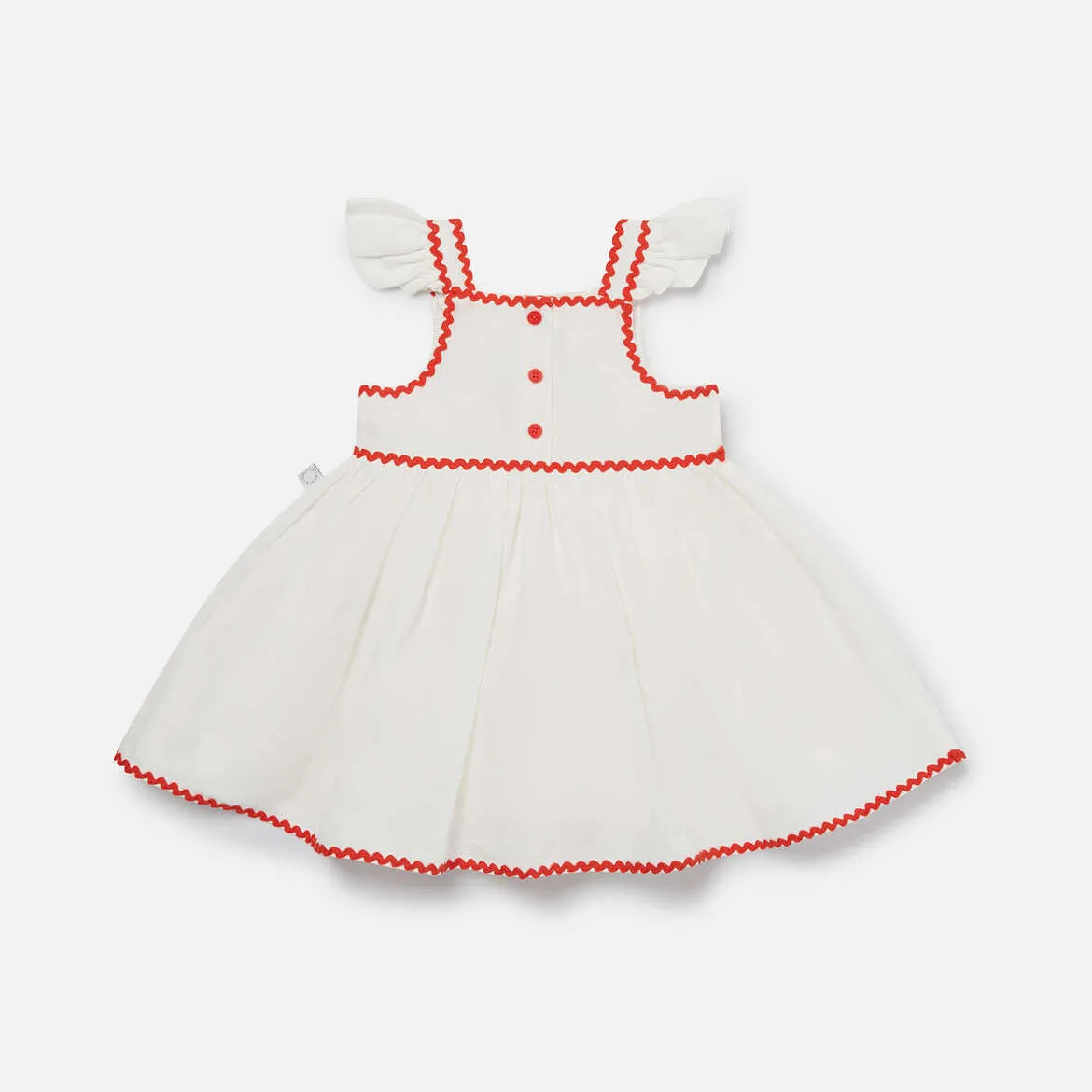 Strawberry Embroidered Cap-Sleeve Dress