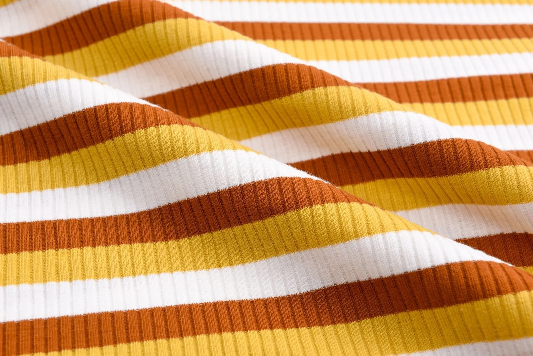 Striped Rib Knit Cotton Jersey Fabric - S1037