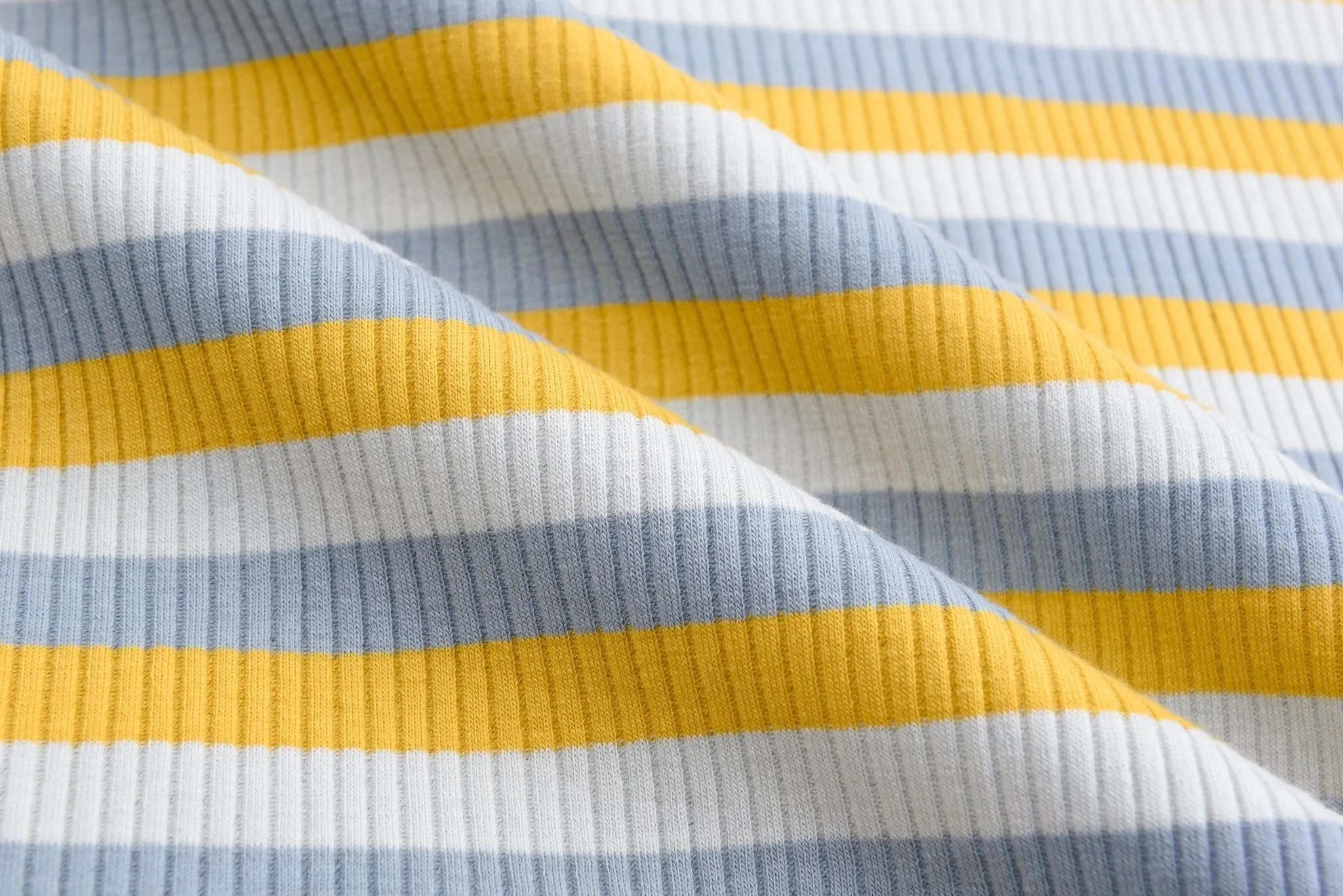 Striped Rib Knit Cotton Jersey Fabric - S1037
