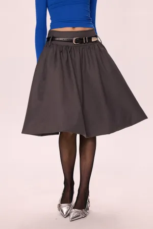 Structured Low-Waist Pleated Skirt