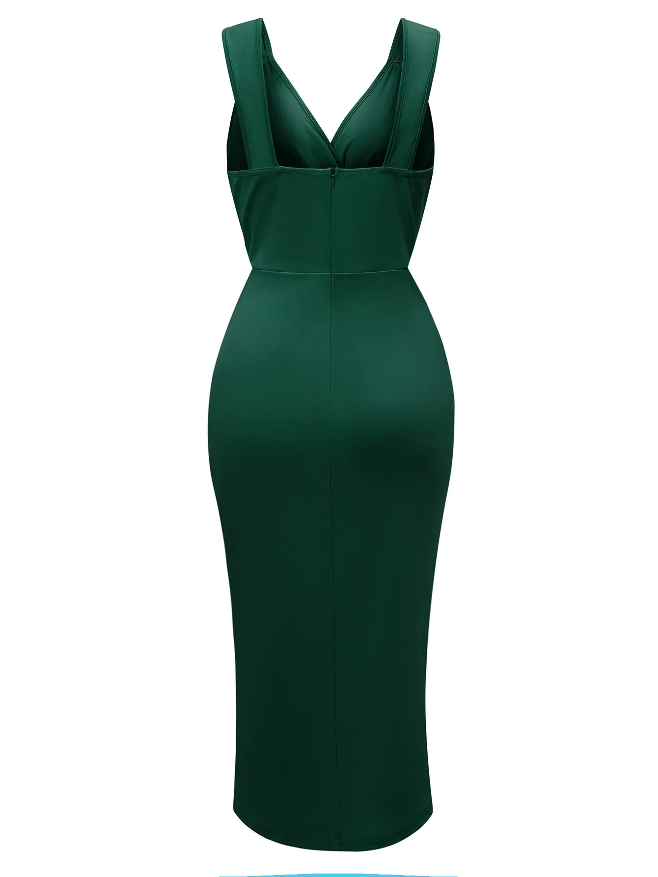 Stunncal Celebrities Elegant Solid Solid Color V Neck Waist Skirt Dresses