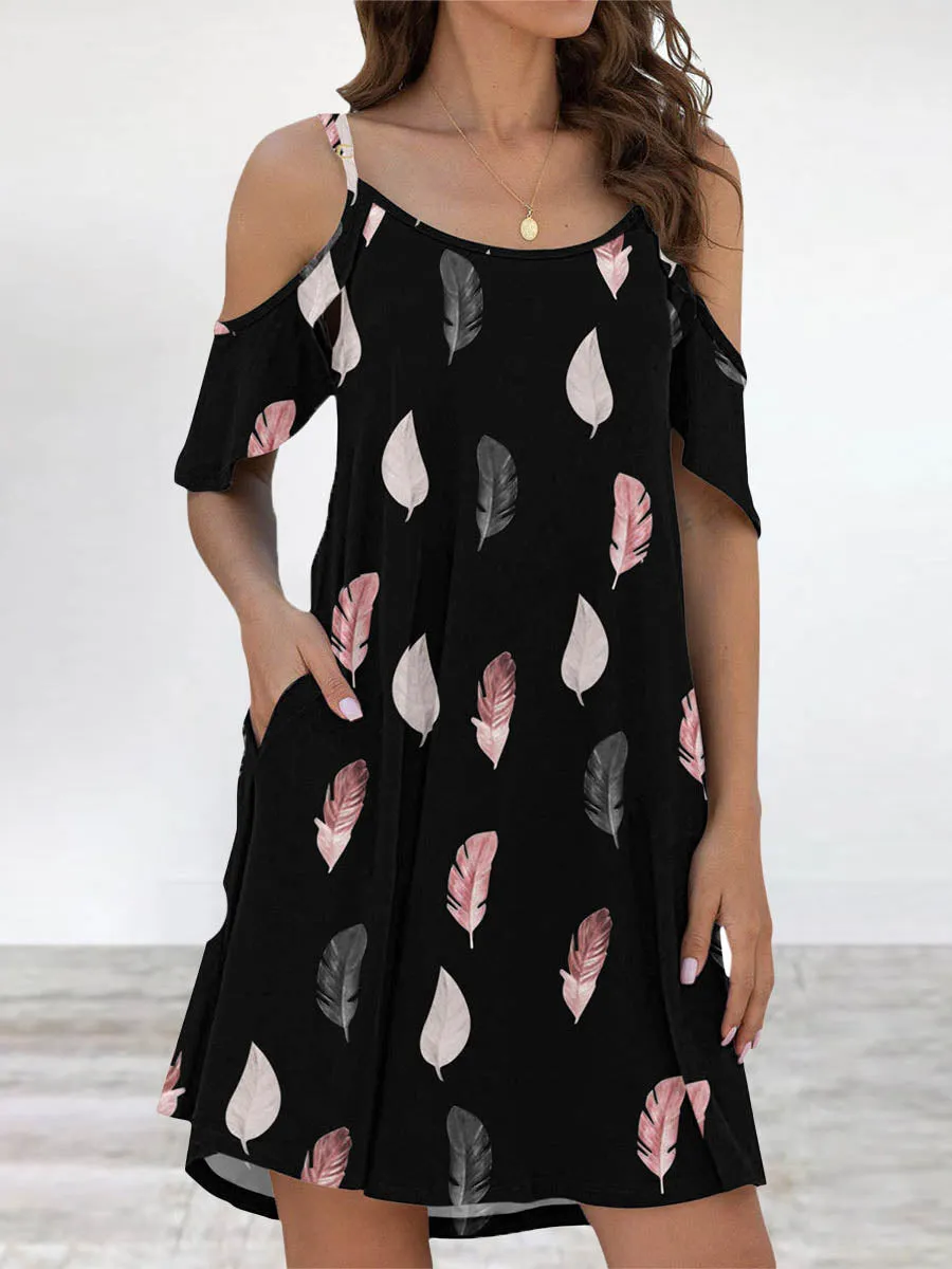 Stunncal Elegant Print Flounce O Neck Dresses(11 Colors)