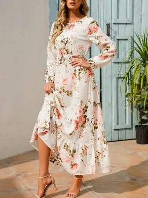 Stunncal Floral Print Casual Long Dresses