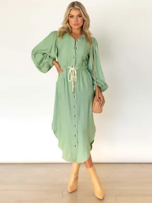 Stunncal Long-Sleeved Waist-Skimming Dresses