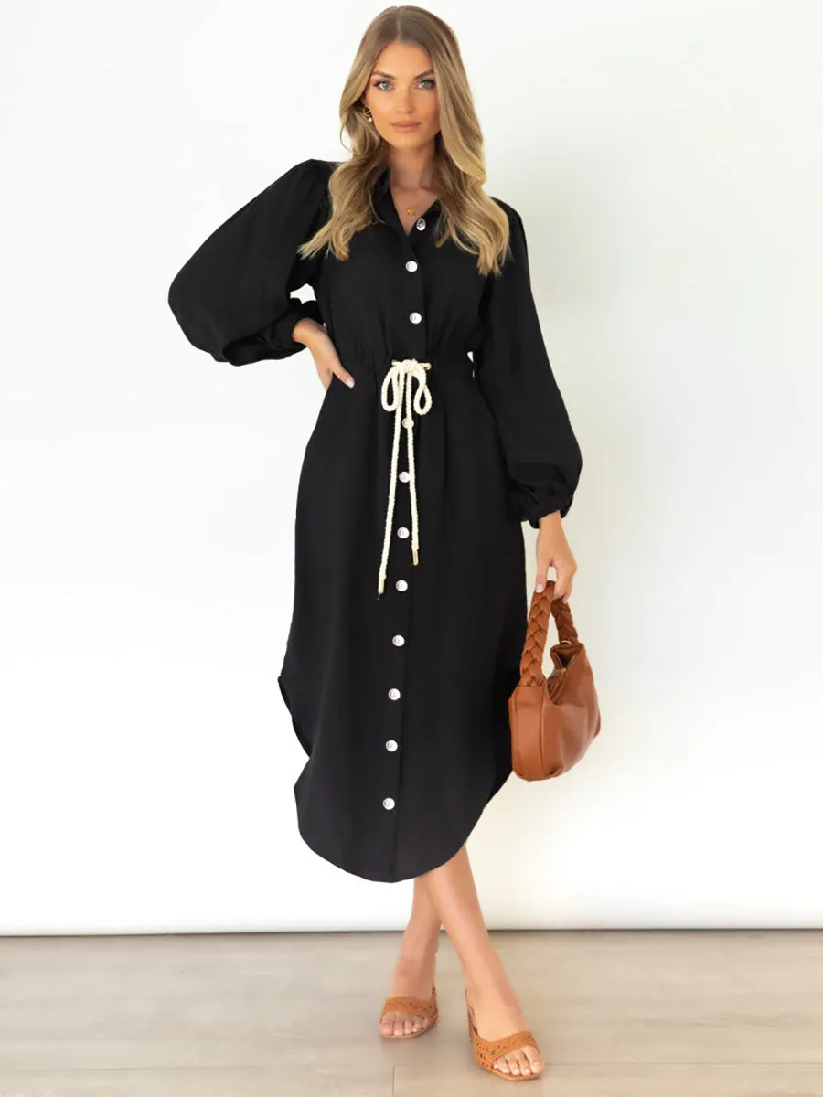 Stunncal Long-Sleeved Waist-Skimming Dresses