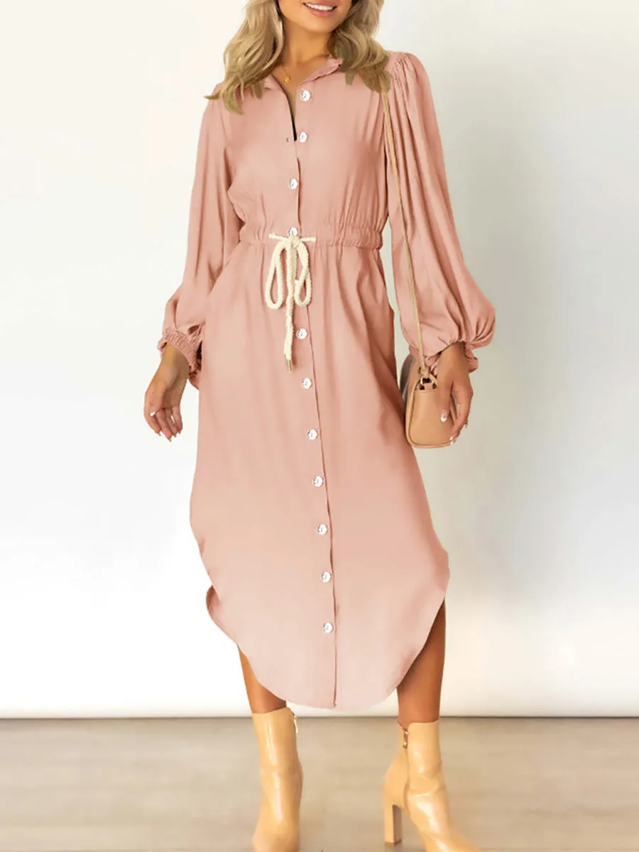Stunncal Long-Sleeved Waist-Skimming Dresses