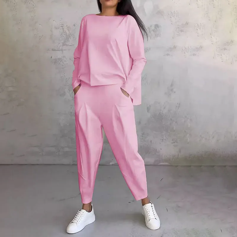 Stylish Comfort 2-Piece Set – Long-Sleeve Top & Pants