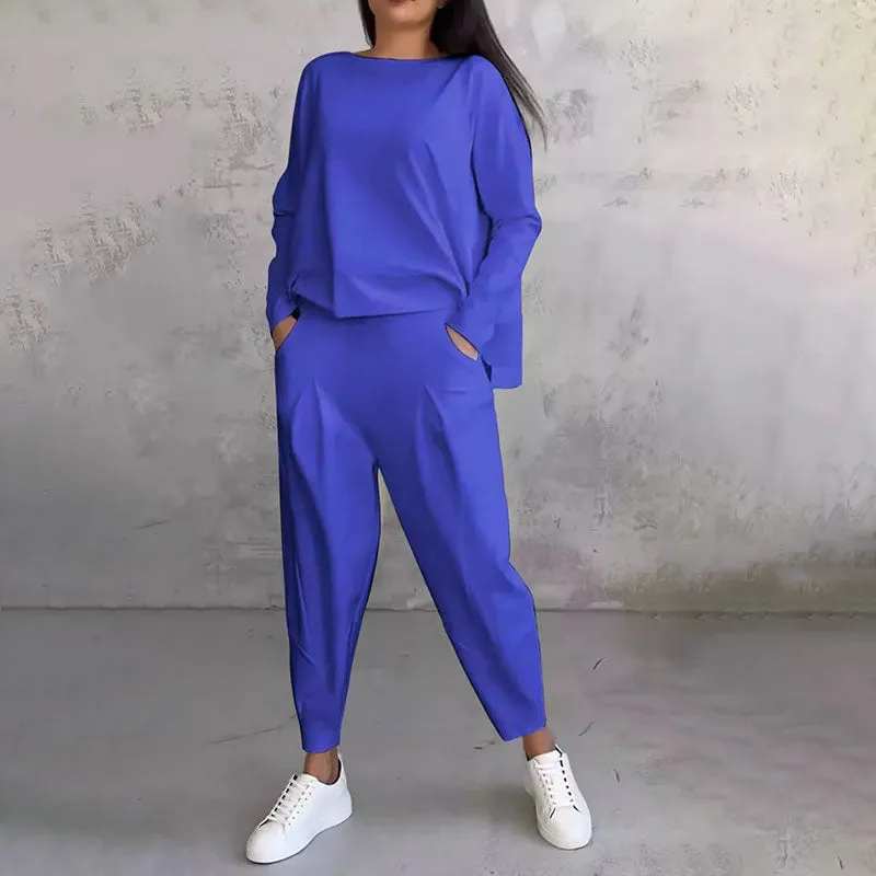 Stylish Comfort 2-Piece Set – Long-Sleeve Top & Pants