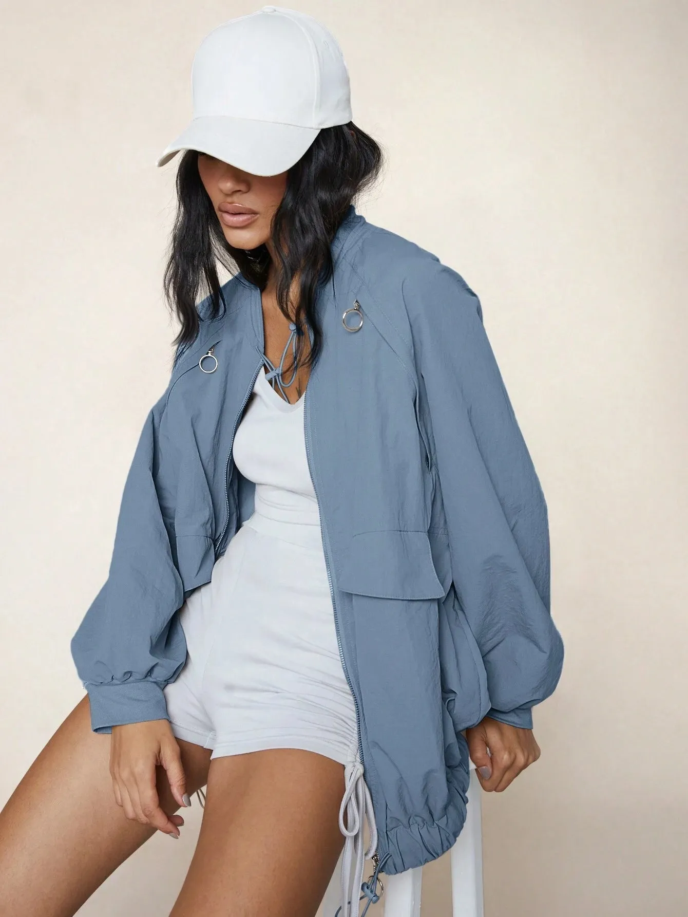 Stylish Long Windbreaker Bomber Jacket | Lightweight & Trendy Outerwear