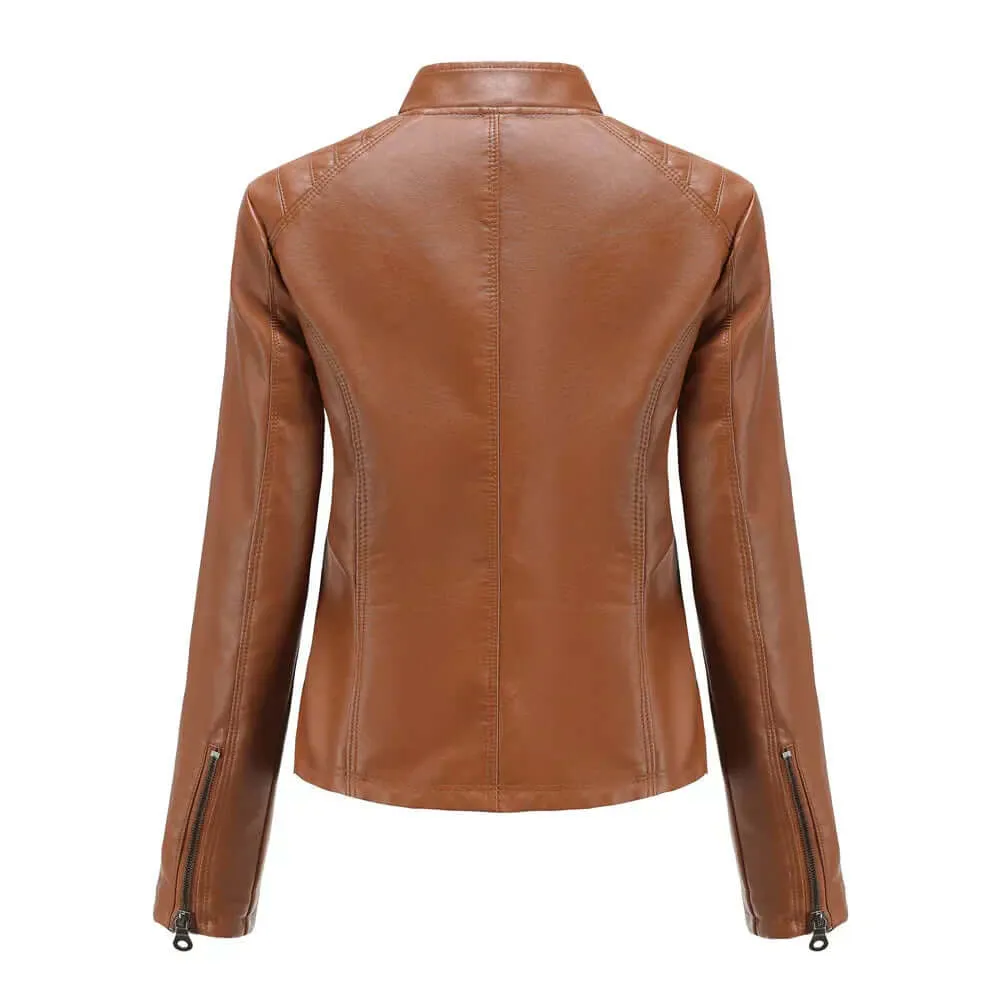 Stylish vegan leather jacket for women