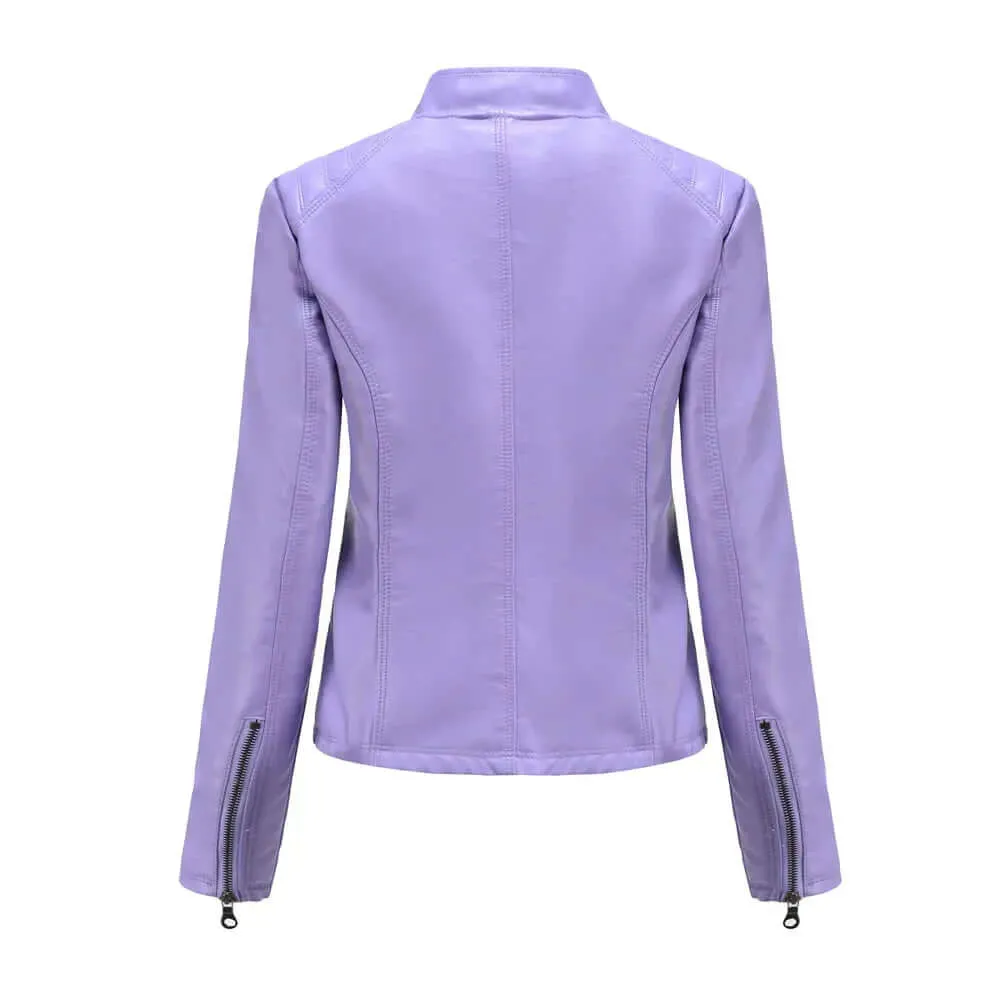 Stylish vegan leather jacket for women