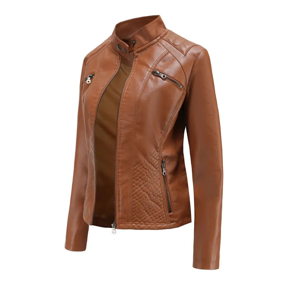 Stylish vegan leather jacket for women