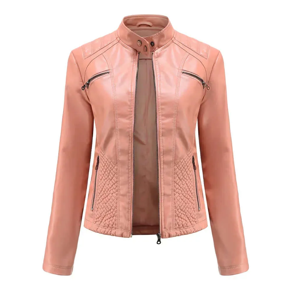Stylish vegan leather jacket for women