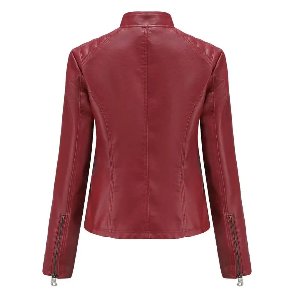 Stylish vegan leather jacket for women
