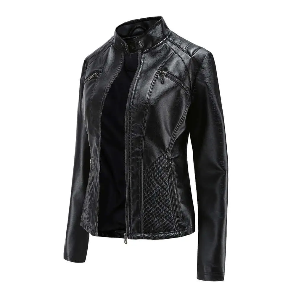 Stylish vegan leather jacket for women