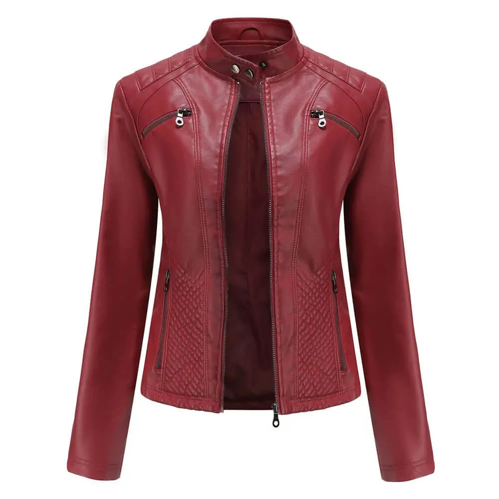 Stylish vegan leather jacket for women