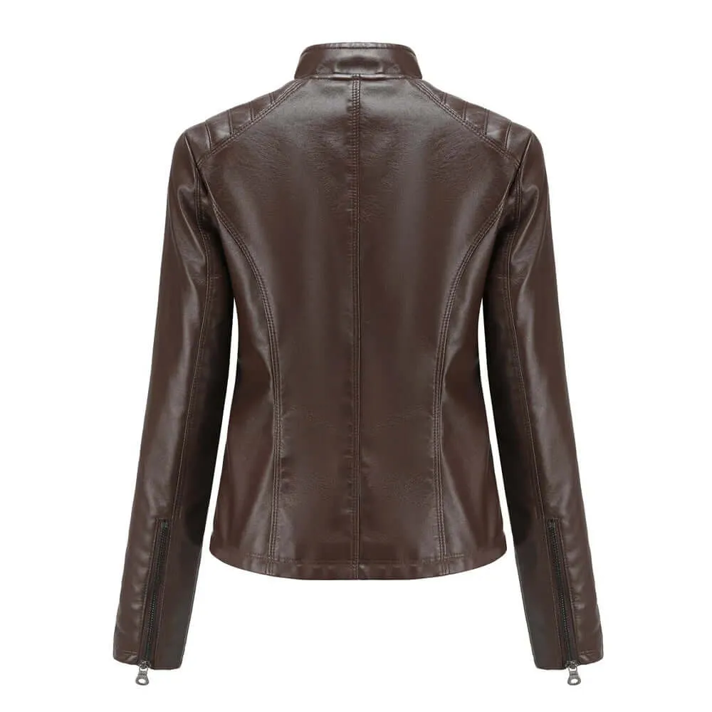 Stylish vegan leather jacket for women