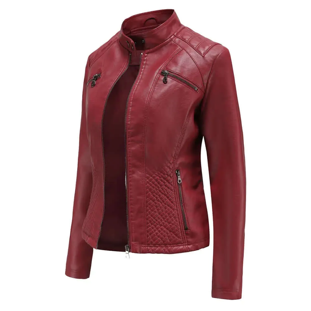Stylish vegan leather jacket for women