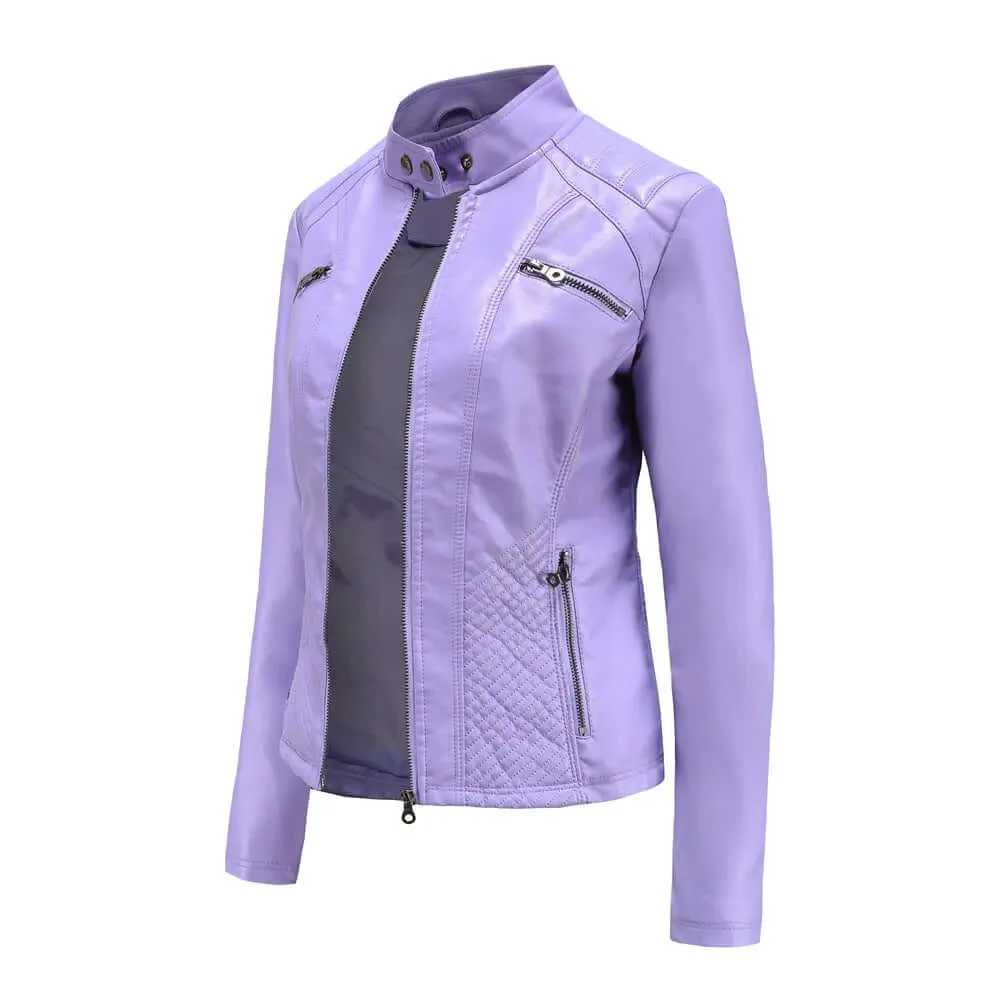 Stylish vegan leather jacket for women