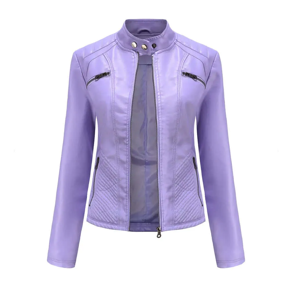 Stylish vegan leather jacket for women