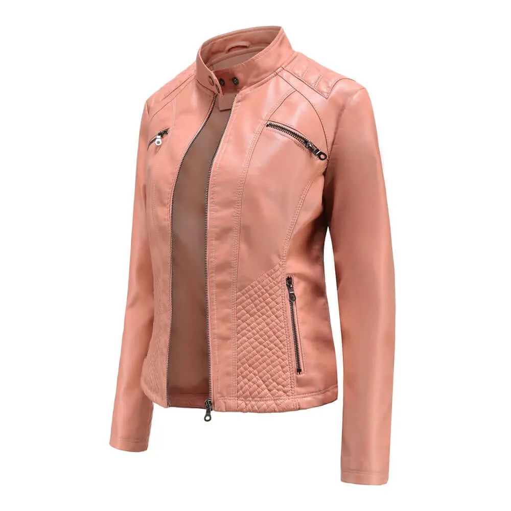 Stylish vegan leather jacket for women