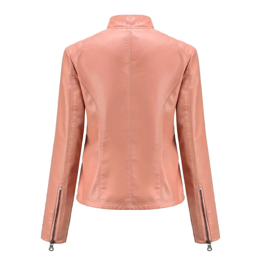 Stylish vegan leather jacket for women