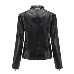 Stylish vegan leather jacket for women