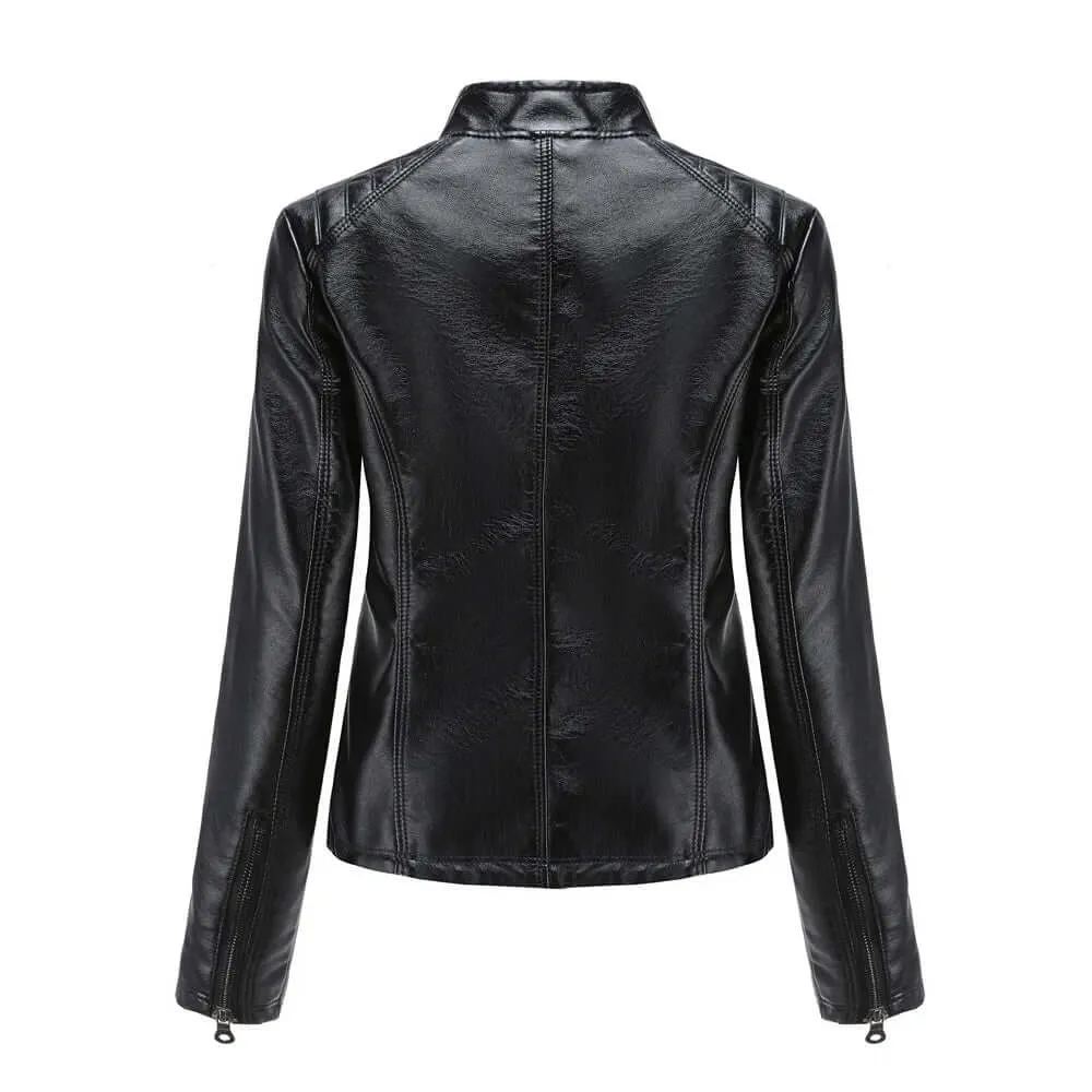 Stylish vegan leather jacket for women