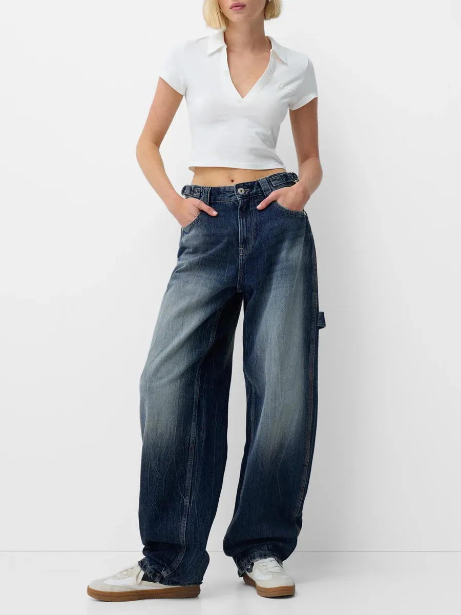 Stylish  Wide Leg Denim jeans