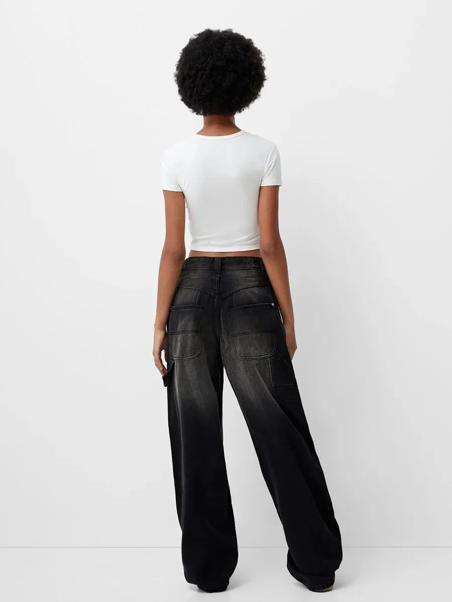 Stylish  Wide Leg Denim jeans