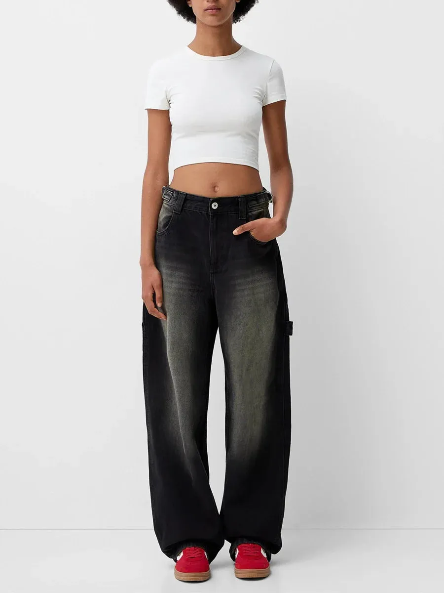 Stylish  Wide Leg Denim jeans