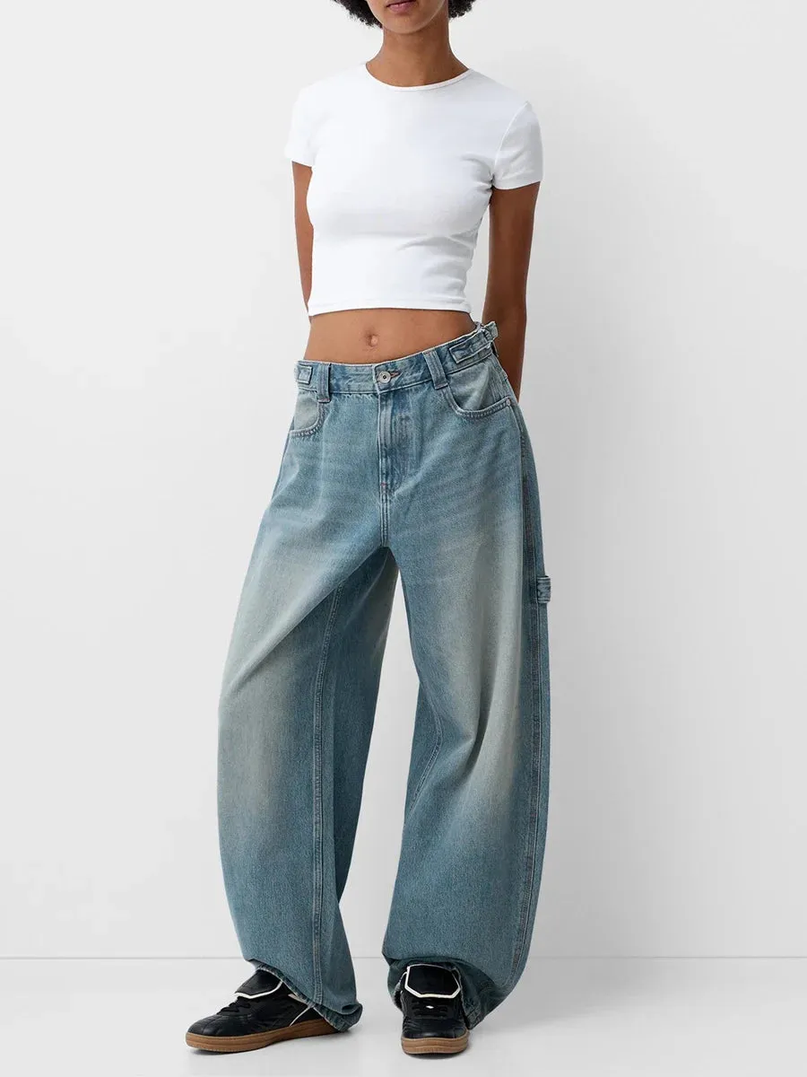 Stylish  Wide Leg Denim jeans