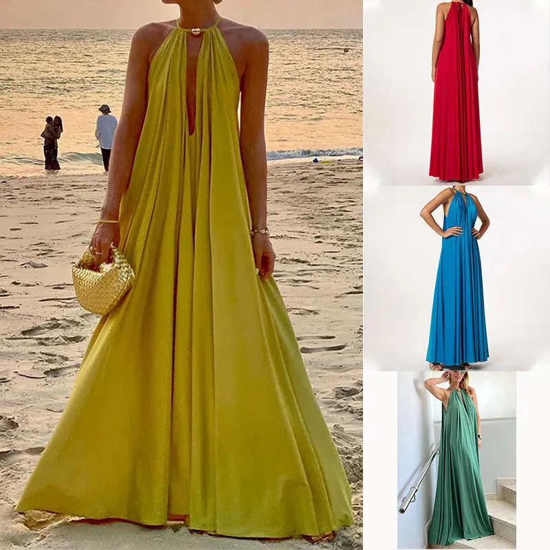 Summer Halter Sleeveless Long Dresses