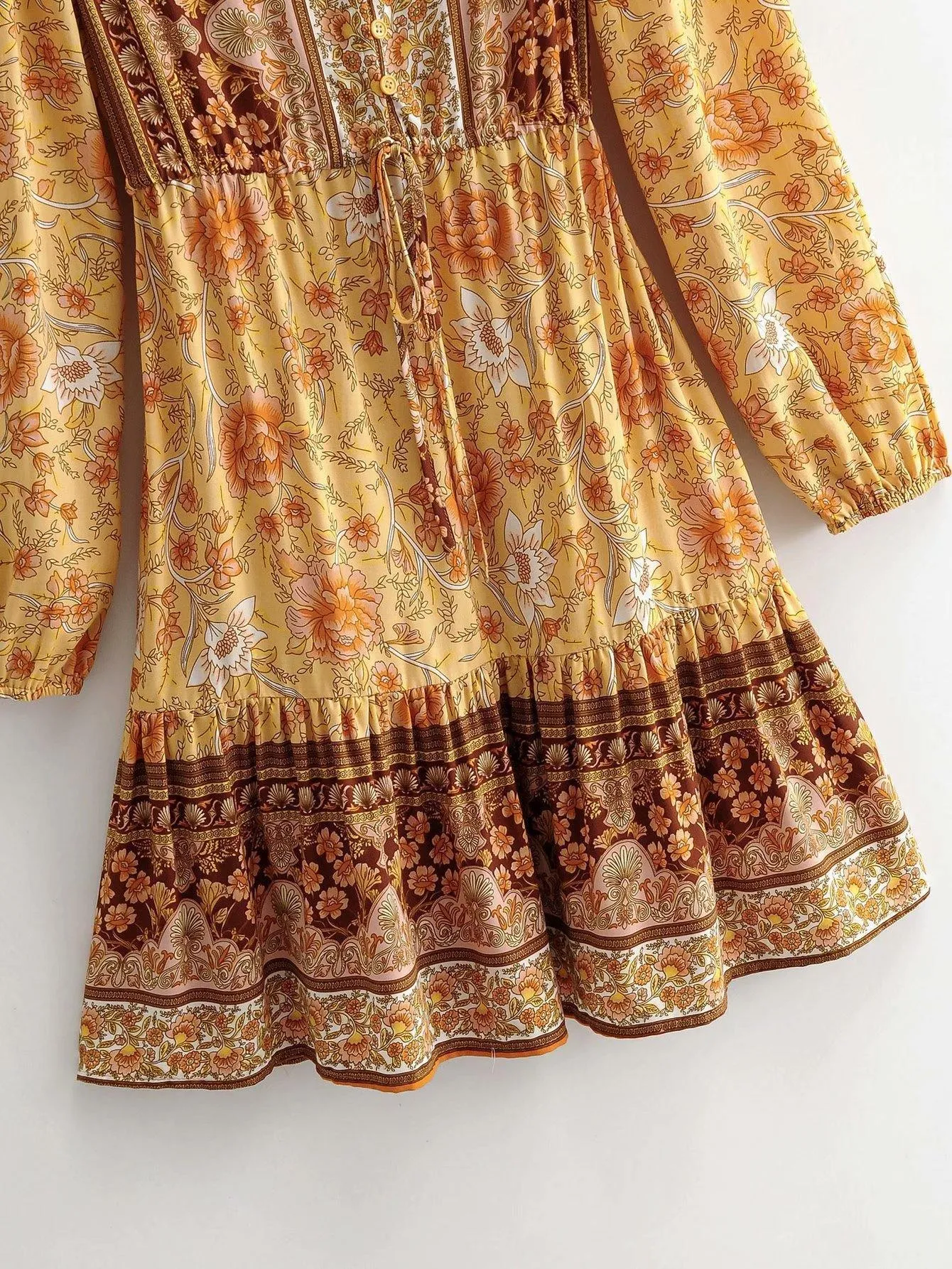 Summer V-Neck Floral Print Short Dresses