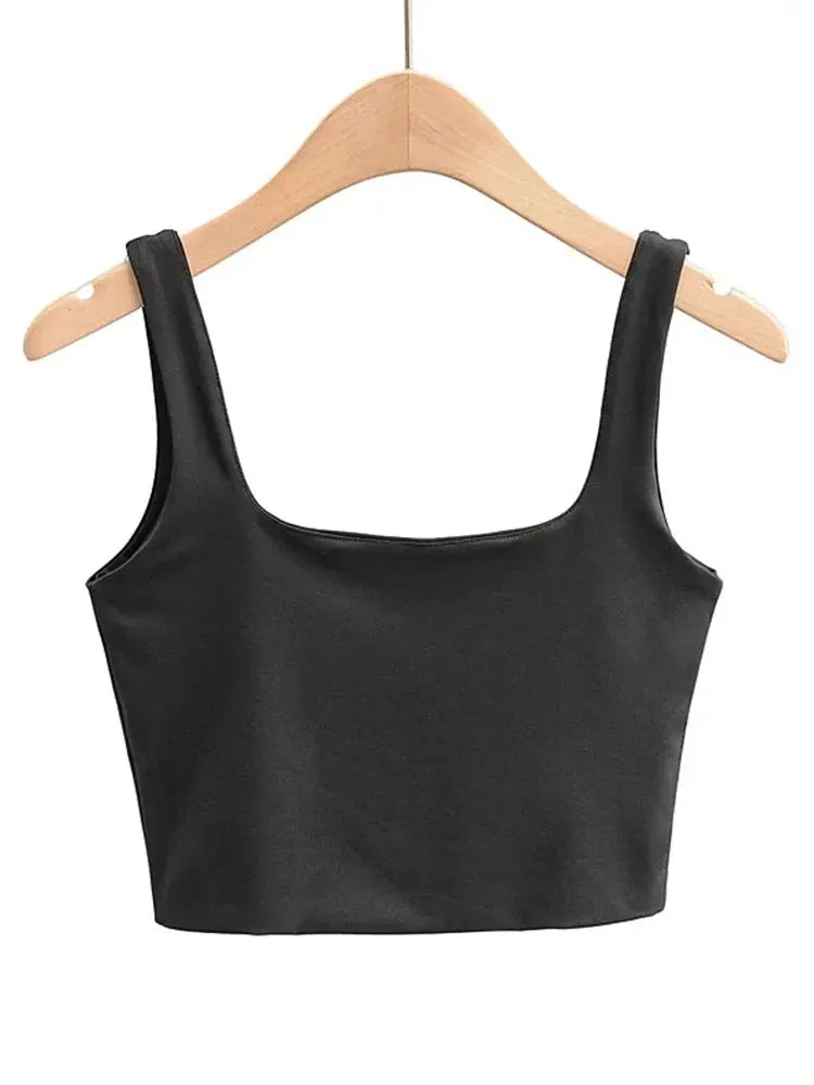 Summer Women's Sexy Sleeveless Tank Tops - Fashion Short Square Collar, Available in 6 Colors