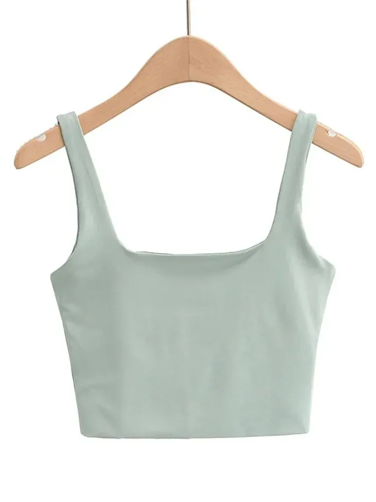 Summer Women's Sexy Sleeveless Tank Tops - Fashion Short Square Collar, Available in 6 Colors