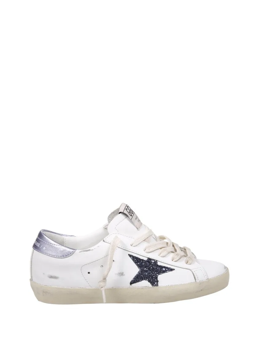 Super Star Leather Upper And Toe Glitter Star Laminated Heel