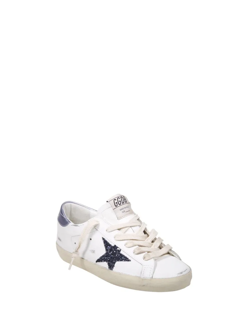 Super Star Leather Upper And Toe Glitter Star Laminated Heel