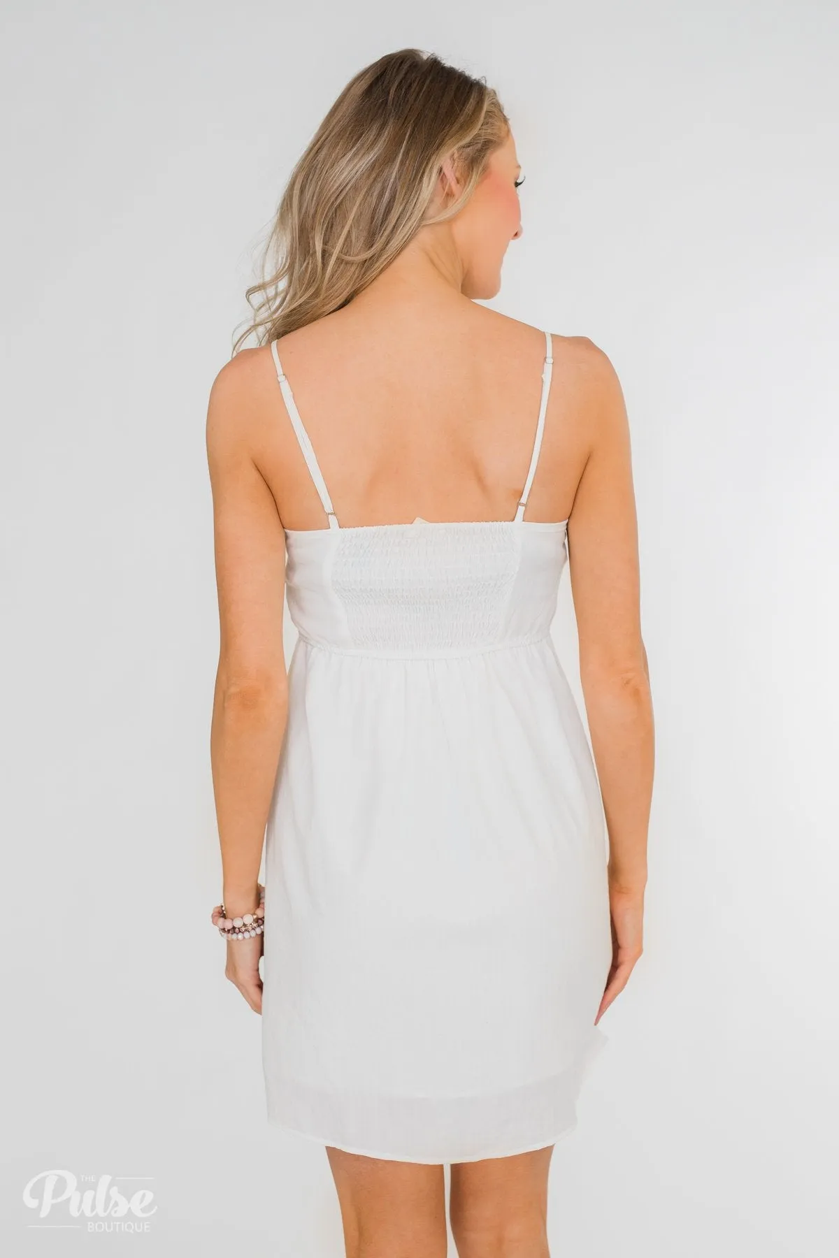 Take Me To Summer Lace Up Dress- Ivory