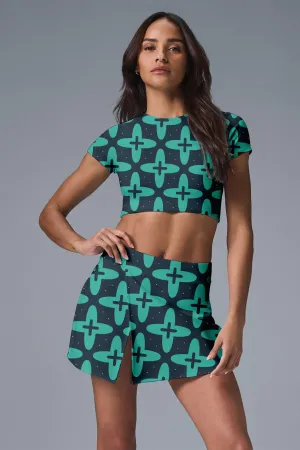 Teal Pulse Activewear Set – High-Waisted Sport Skirt & Crop Top for Tennis & Training