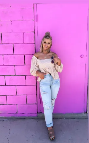 Terracotta Ivory Baby Doll Top