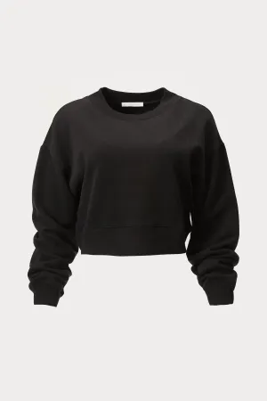 THE JONI CROPPED COTTON-JERSEY CREWNECK SWEATSHIRT