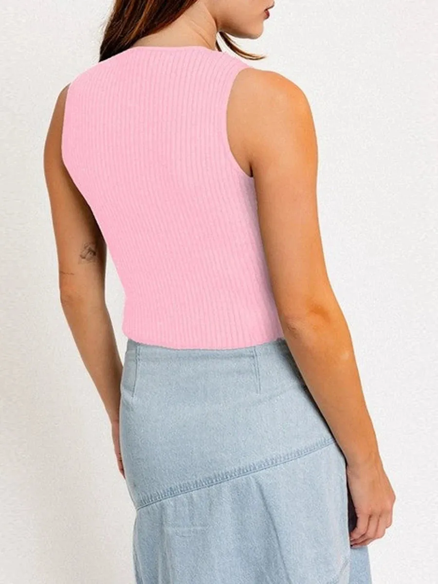 Tie-front puff-sleeve blouse