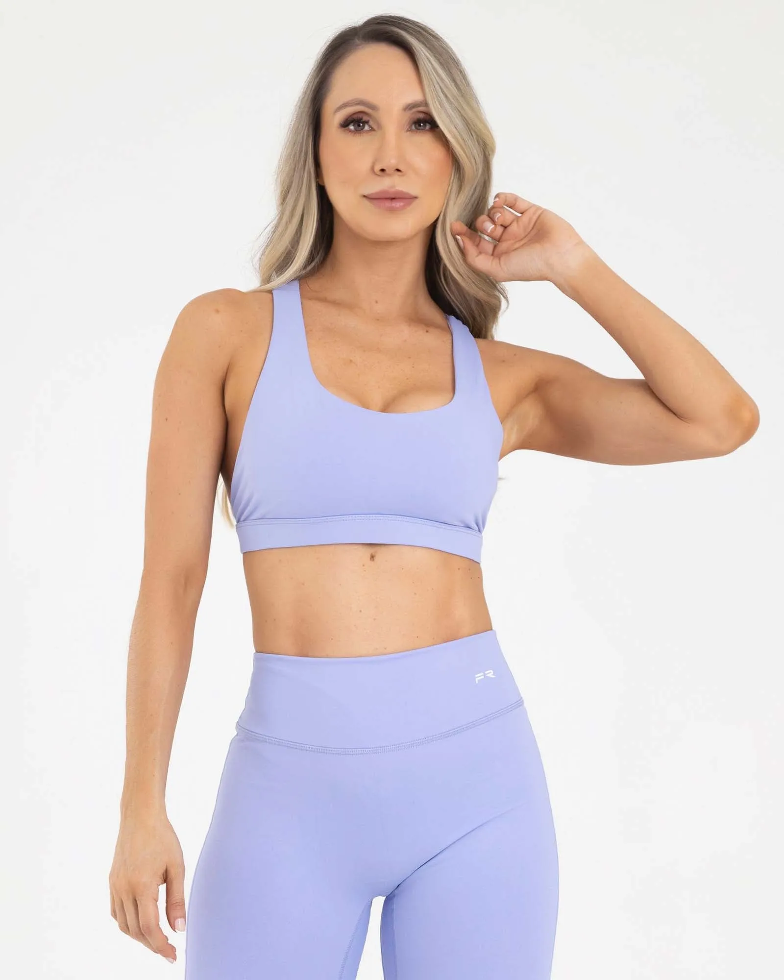 Top manga sisa azul hortensia activewear sporty FIBER